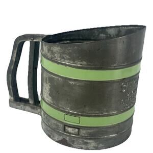 Savory Sift-Chine Flour Sifter Rustic Green Chippy Paint Farmhouse Kitchen